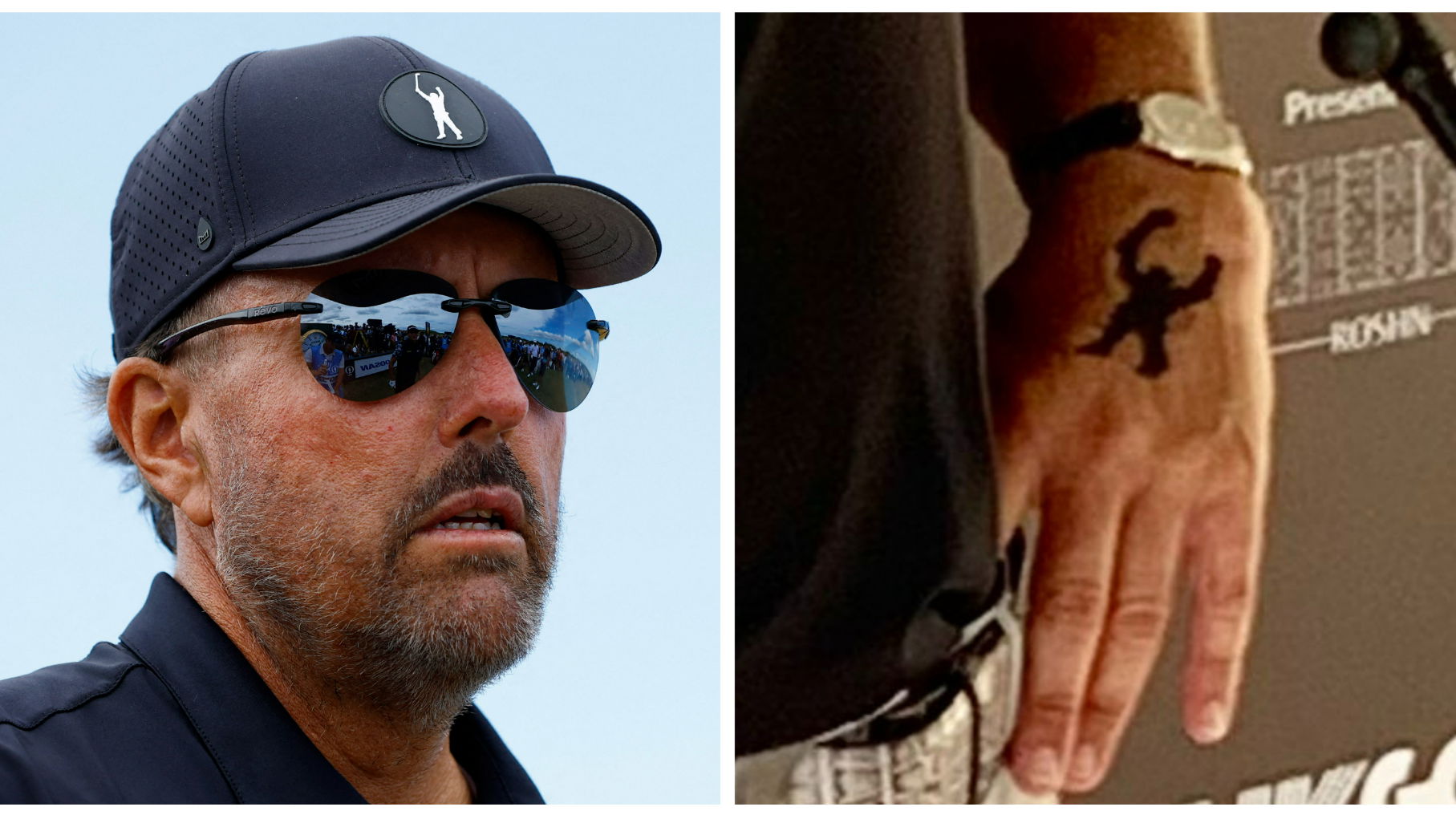 Phil Mickelson reacts to utterly hilarious henna tattoo of his own logo